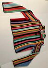 Vintage 1996 Michael Simon Full Zip Multicolored Striped Cardigan Sweater