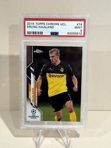 New Listing2019 Topps Chrome UEFA Champions League #74 Erling Haaland Rookie PSA 9 RC