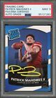 2017 Donruss Rated Rookie Patrick Mahomes RC #307 Card Chiefs PSA/DNA Auto 9
