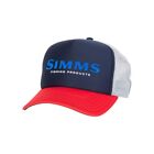 Simms Fishing Throwback Trucker Hat Cap - Red Grey & Blue USA Color - NEW!