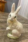 Bunny Rabbit Figurine Paper Mache Chalkware Vintage Easter 6”