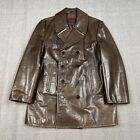 Vintage Coach Brown Leather Jacket Trench Coat Men's Size Medium 100% Leather