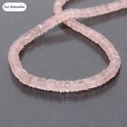 Natural Rose Quartz Beaded Necklace, 6mm Rose Quartz Plain Tyre Beads Necklace