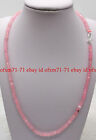 Faceted 2x4mm Pink Quartz Rondelle Gemstone Beads Necklace 16-28