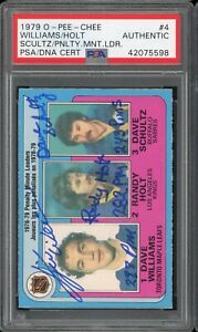 New Listing1979 OPC HOCKEY PENALTY LEADERS #4 PSA/DNA AUTHENTIC SIGNED GREAT INSCRIPTIONS!