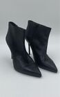 Stuart Weitzman Womens Black Leather Stiletto High Heel Ankle Booties Size 9.5M