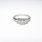 Estate Platinum And 14K White Gold 0.23 Ct Princess Cut Diamond Ring 0.50 Cts TW