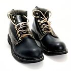 Ramrods Steel Toe Work Boots Black Leather Mens Shoes Size 9