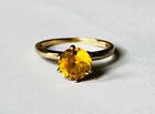 10k Yellow Gold Solitaire Ring  w/ 1.60ct Orange Yellow Sapphire Size 5.75 Zales