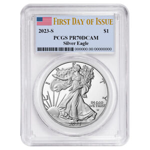 2023-S Proof $1 American Silver Eagle PCGS PR70DCAM FDOI Flag Label