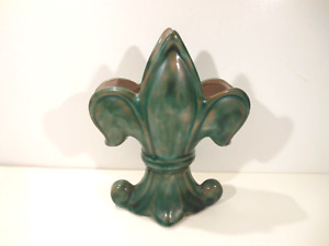 Vintage Stangl Pottery TERRA ROSE 3417 Green FLEUR-DE-LIS Vase Holder 6.5