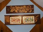 Vintage Hand Painted Wooden 2 Playing Card Deck Holder Daisies W/2 Vintage Decks