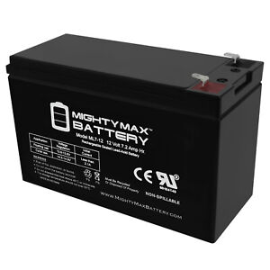 Mighty Max ML7-12 - 12 Volt 7.2 AH, F1 Terminal, Rechargeable SLA AGM Battery