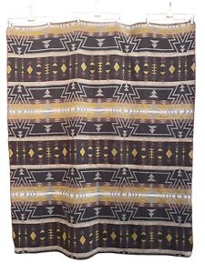 Wooded River Blanket Gray Brown Wool Native American Style Aztec Throw 71x58