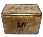 Recipe Box Vintage Tilso Japan Wooden Rooster Alphabetical Cards Cottage Core