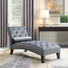 Living Room Button Tufted Leisure Furniture Chair Chaise Lounge Sofa Couch, Gray