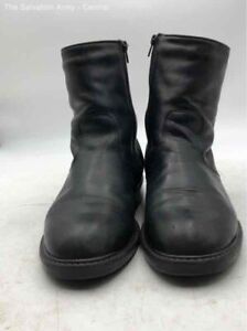 Blondo Womens Black Round Toe Side Zip Leather Ankle Snow Boots Size 9
