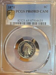 1878 PCGS PR65RD Cameo! Proof Indian Cent