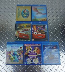 Disney Movie DVD BLU-RAY Lot Of 7 DVD'S - WALL E, MONSTERS, CARS, MERMAID, DUMBO