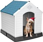 Plastic Dog House - Waterproof Dog Kennel with Air Vents and Elevated Floor