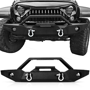 Steel Front Bumper w/ Lights Fits 07-24 Jeep Wrangler JK/JL 20-23 Gladiator JT (For: Jeep)