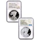 1986 & 2021-S + W Proof American Silver Eagle Type 1 2-Coin Set NGC PF69 & PF...