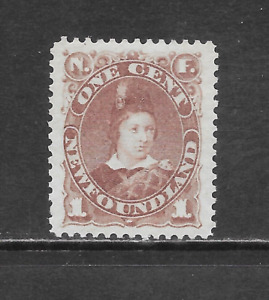 NEWFOUNDLAND SCOTT 41 MH VF - 1880 1c VIOLET BROWN ISSUE - PRINCE OF WALES