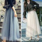Women High Waist Mesh Tutu Maxi Skirt Elegant Sheer.Net Tulle Pleated Long Skirt