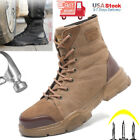 Mens High Top  Safety Work Shoes Steel Toe Sneakers Protective Boots Lightweight