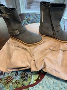 SZ 8 Rare! Two Thousand Never Patrick Winget  Engineer Boots Leather Gray EUC