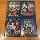 Marvel MCU 4 Movie Blu-Ray Lot - Avengers, Ultron, Civil War, Guardians 1