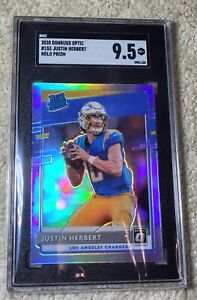2020 Donruss Optic Justin Herbert Silver Holo Prizm 153 Rated Rookie RC SGC 9.5!