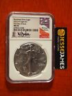 2023 W BURNISHED SILVER EAGLE NGC MS70 MICHAEL GAUDIOSO SIGNED FIRST DAY ISSUE