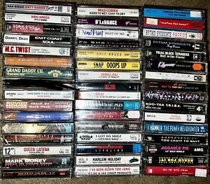 LOT OF 47 FACTORY SEALED NEW VINTAGE RAP & HIP-HOP CASSETTE TAPES MUST SEE LOOK