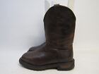 Rocky Mens Size 10.5 W Wide Width Brown Leather Steel Toe Cowboy Western Boots