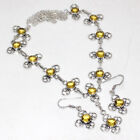 Citrine Ethnic Handmade Necklace Earrings Set Jewelry 20|1.6