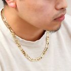 Collar Figaro Para Hombre Chapado en oro 18 k de 9mm Hip-Hop Cadena de Moda 2023