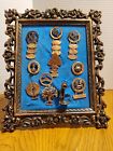 Vintage 1970's 11 Coppercraft Guild Sales Award Pins Framed in Coppercraft Frame