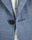 Samuelsohn 48R Slate Blue Plaid Sport Coat HighTwist Wool Full Canvas