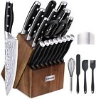 Professional Kitchen Knife Set with Block Wooden German Stainless Steel