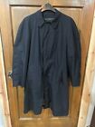 Vintage Men’s Sears Trench Coat Black Large W/  Grey Lining 41” Long