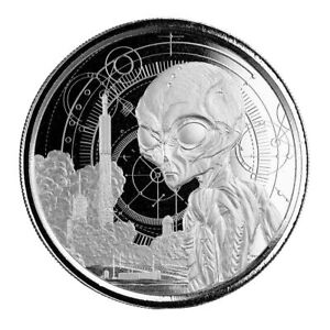 2021 Ghana Alien Proof-like 1 oz .999 silver coin Scottsdale Mint- in capsule