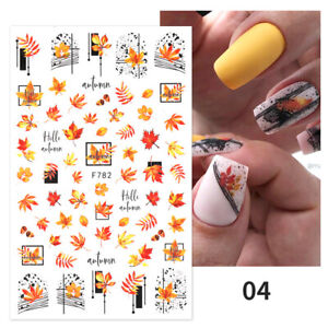 3D Gold Strips Nail Stickers Geometric Wave Lines Leaf UV Gel Nail Art Decals