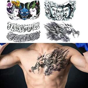 Dragon Tattoos for Men Fake Realistic Tattoo Stickers Long Lasting 5 Pack Large