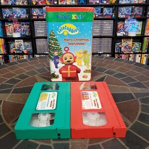 Teletubbies - Merry Christmas, Teletubbies (VHS, 1999, 2-Tape Set) Nice Shape!