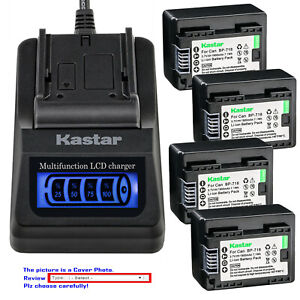Kastar Battery LCD Quick Charger for BP-718 & Canon VIXIA HF R600 HFR600 Camera