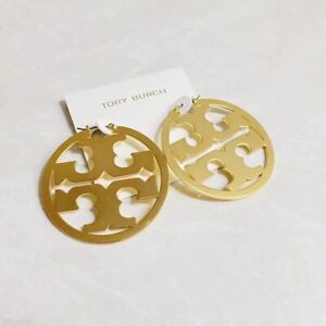Tory burch Miller  Matte Gold Hoop Earrings 18K Gold-Plated  With dust bag