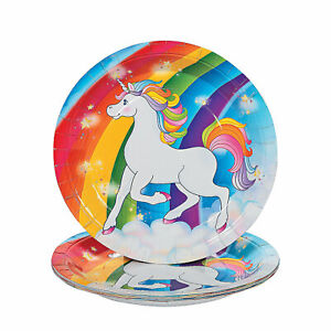 Unicorn Paper Dinner Plates, 8 Ct., Party Supplies, 8 Pieces