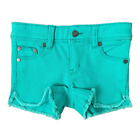 NEW Roxy Girls Green Denim Cutoff Shorts Adjustable Waist Size 3