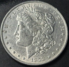 1878-P 7TF Rev of 1878 $1 Morgan Silver Dollar. Nice AU Details, Cleaned/Scratch